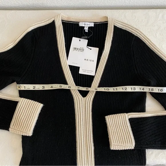 Reiss Knit Dress Color Block Black white